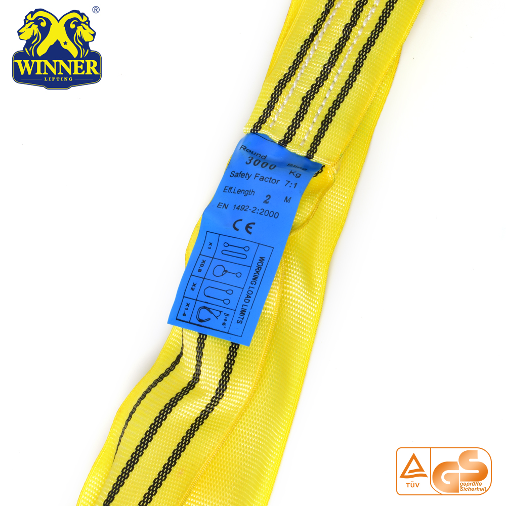 Polyester Endless Round Lifting Belt Webbing Sling With Certification