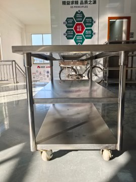 Three-tier stainless steel mobile workbench