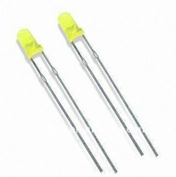3mm Yellow LED Diodes with 10uA Reverse Current, Available in Round Shape