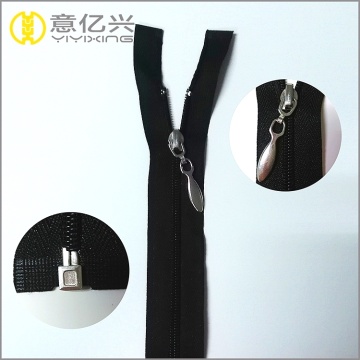 Water-drop puller open metal end coil zipper