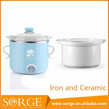 China Manufacturer Blue 100W 0.8L Iron Electric Soup Cooker