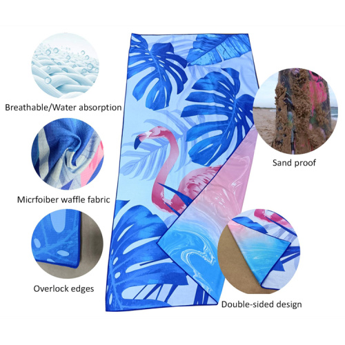 Cotton Beach Towel Favors Custom printed microfiber waffle weave beach towel Manufactory