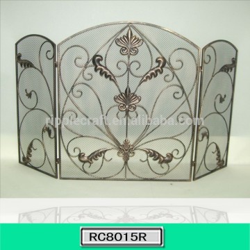 Hot Selling Black Metal Foldable Fireplace Screen Home Decor