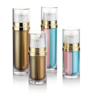 Plastic Double Wall 50ml Cosmetic Dual Lotion Bottle Packaging Solutions