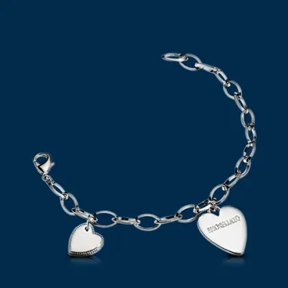 1108-B silver heart charm bracelet