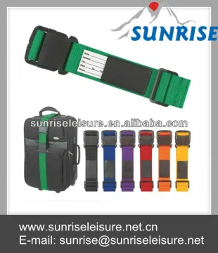36173# Green Travel Adjustable Luggage Strap w. Luggage ID Tag