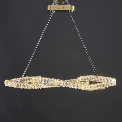 Luz colgante de lámpara de cristal de lujo para mesa de comedor