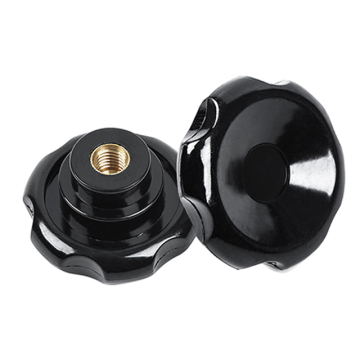 M16 Female Thread Bakelite Knob with Corrugated Handle, 80mm Diameter