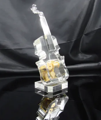 crystal glass piano music box