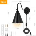 Lâmpada de parede Black Goosenekeck Sconce Iluminação de parede