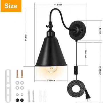 Wall Lamp Black Gooseneck Sconce Wall Lighting