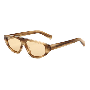 Mellume Flat Top Aviator Shield Acetate UV400 Sunglasses