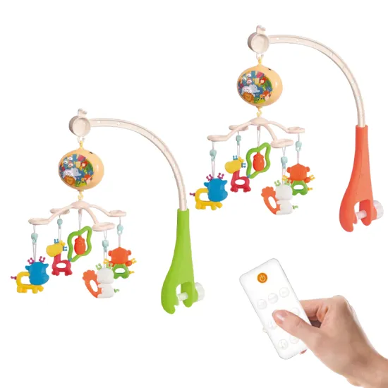 Baby Crib Mobile: Cartoon Rattles Teether Projection with Music and Lights