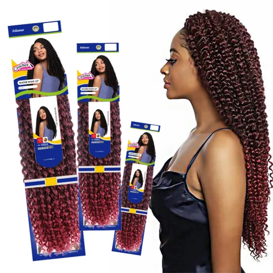 Julianna 22 Inch 3 Colorful Long Passion Twist Water Wave Crochet Braiding Hair Extensions Pre Passion