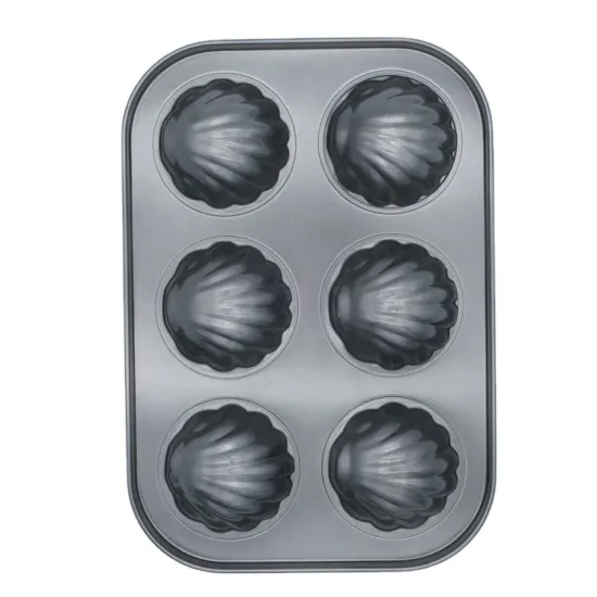Food Grade Carbon Steel 6-Cup Cake Shell Mold Baking Pans
