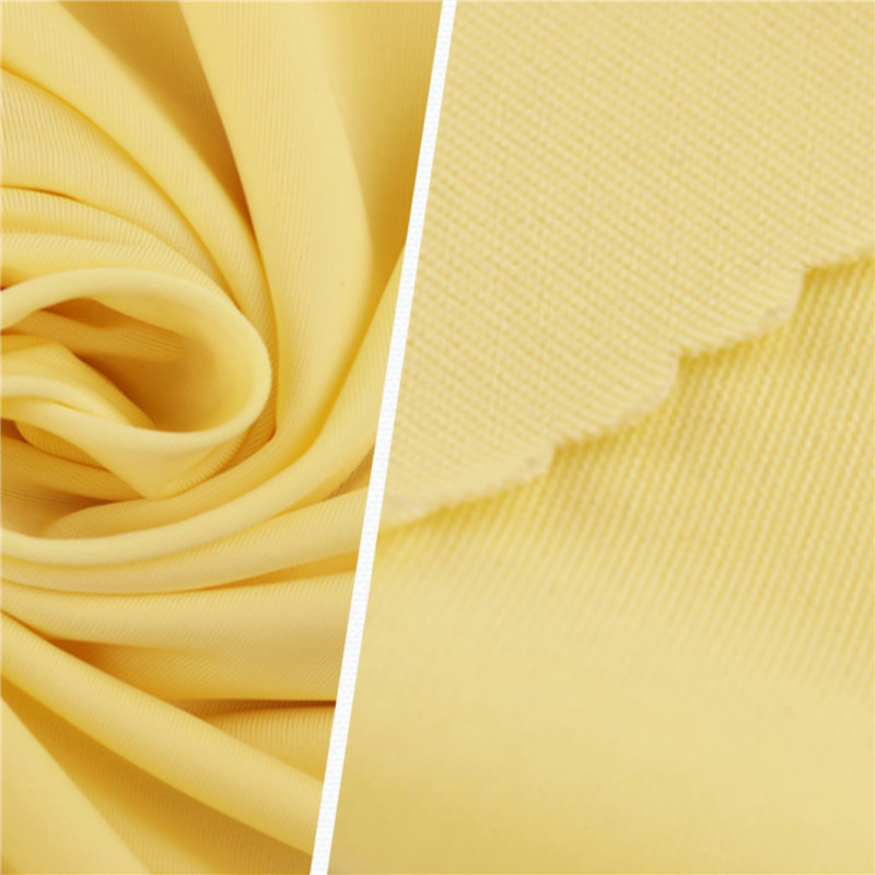 Breathable Yellow Ice Silk Polyester Knitted Garment Fabrics (2)
