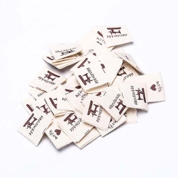 50Pcs Washable Cotton Clothing Labels Cotton tape printing Handmade Embossed Tags DIY Flag Labels For Garment Sewing Accessories