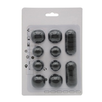 Black Custom Logo Silicone Phone Cable Holder Set with USB Winder Organizer