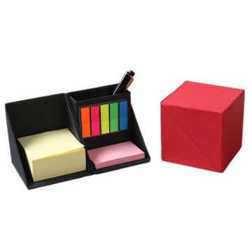 Custom Promotional Kraft Paper Sticky Note Sets with Pen Holder