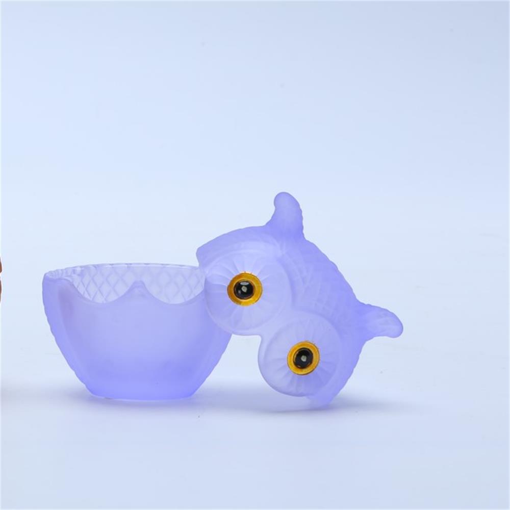 Owl Shaped Glass Candy Jars Colorful Glass