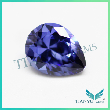2016 trending products 925 silver ring with blue stone pear diamond cut 33# corundum blue sapphire