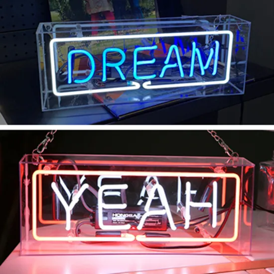 LED Neon Light Box Acrylic Glass Tubes Neon Sign Music Bar Atmosphere Lamp Christmas Holiday Party Art Wall Window Decoration