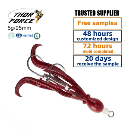 THORFORCE 95mm TPE Luminous Octopus Bionic Fishing Lure