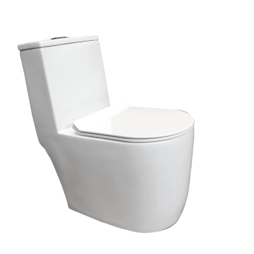 Toilette monobloc siphonique en céramique avec couvercle de siège