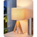 Wood Tripod Bedside Table Lamp