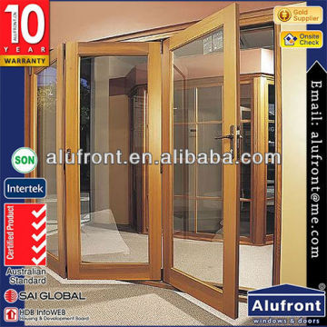 Competitive Price Aluminum And Wood Composite Folding Door With German Hardware