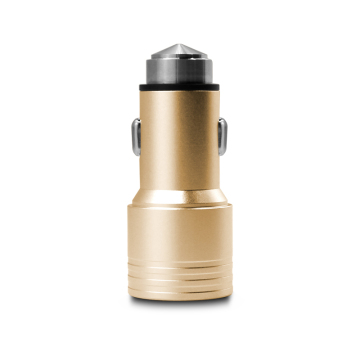 Multifunctional car charger Double USB with Emergency Glass Breaker Hammer Head