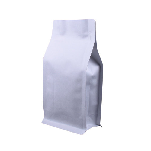sac à café vide à fond plat en aluminium imprimé avec valve