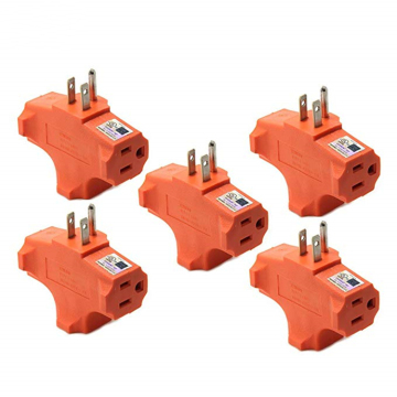  Heavy Duty 3 Way T-Shaped Adapter Power Outlet Extender