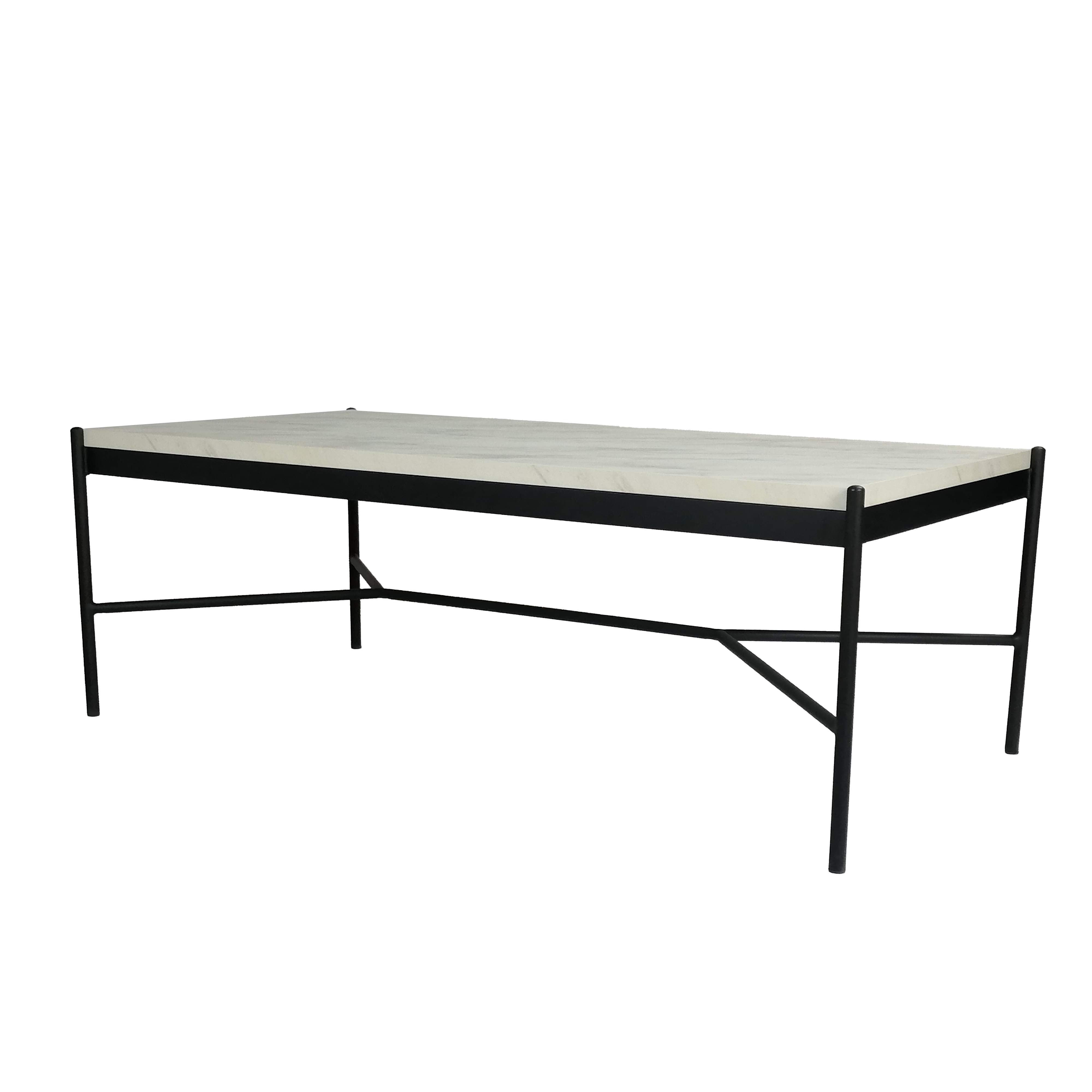 Modern Fashion Metal Base Simple Center Design Long MDF Tabletop Coffee Table