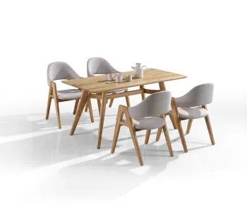 Modern Solid Ash Wood Leg Tables - Durable Dining and Restaurant Furniture