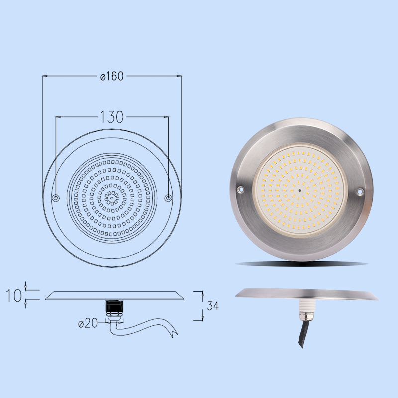 OEM ODM DC12 24V Slim Pool Light