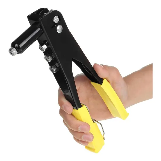 Heavy Duty Hand Riveter Kit: One-Handed Pop Rivet Gun & Nut Tool