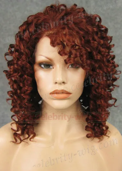 Fire Red Bounce Curl Rihanna Synthetic Lace Front Wig