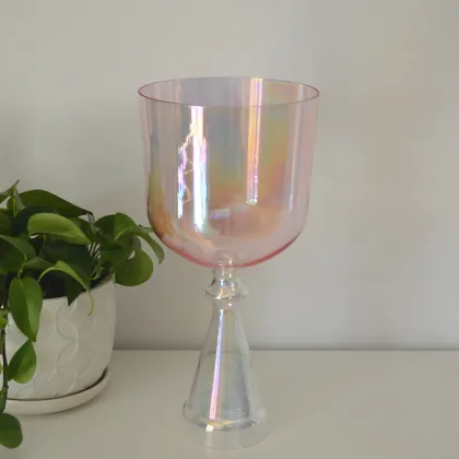 HF Light Pink Cosmic Light Quartz Crystal Singing Bowl