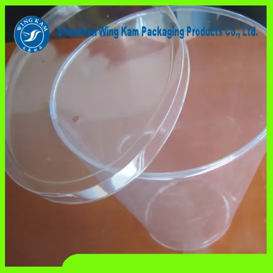Plastic round cylinder clear boxes with food grade character for cookies