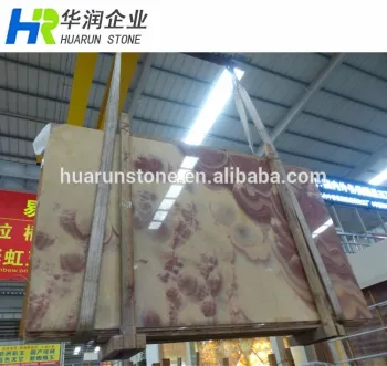 Red Vein Rainbow Onyx Marble Slab