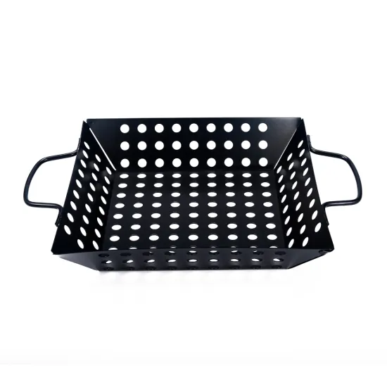 Non-Stick Square Black BBQ Basket Grill Topper: Perfect Accessory for Vegetables and More