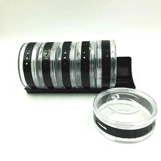brand new unique plastic round cylindra condiment storage spice rack in black for kitchen tool