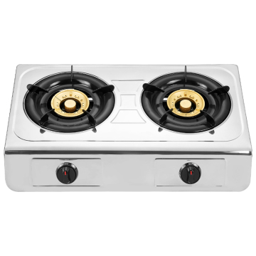 Double Burner Blue Flame Desktop Gas Cooker Metal Stainless Steel Household 5 Layer Color Box/brown Box Free Spare Parts OEM/ODM