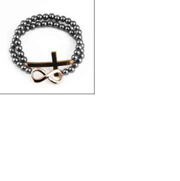Fashion Alloy Cross And Figure 8 Bicyclic Beads Bracelets