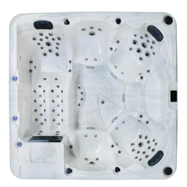 Luxury hot tub manufacturing facility showing advanced assembly lines