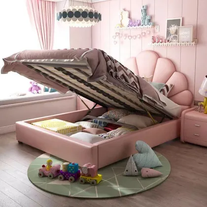 HJ HOME Princess Style Kids Bed - Modern Upholstered Children's Furniture