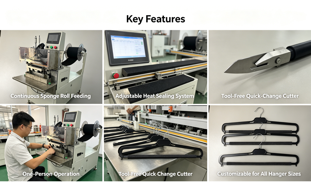 plastic coat hanger sponge bonding machine