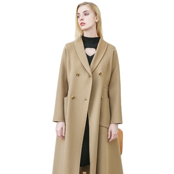 Großhandel Frauen doppelte Wolle und Fleece Long Cashmere Mantel für Winter