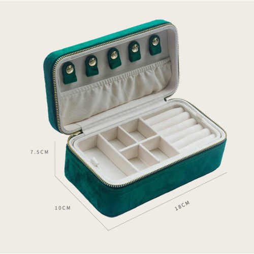 Velvet Travel Portable Jewelry Organizer Case with Zipper